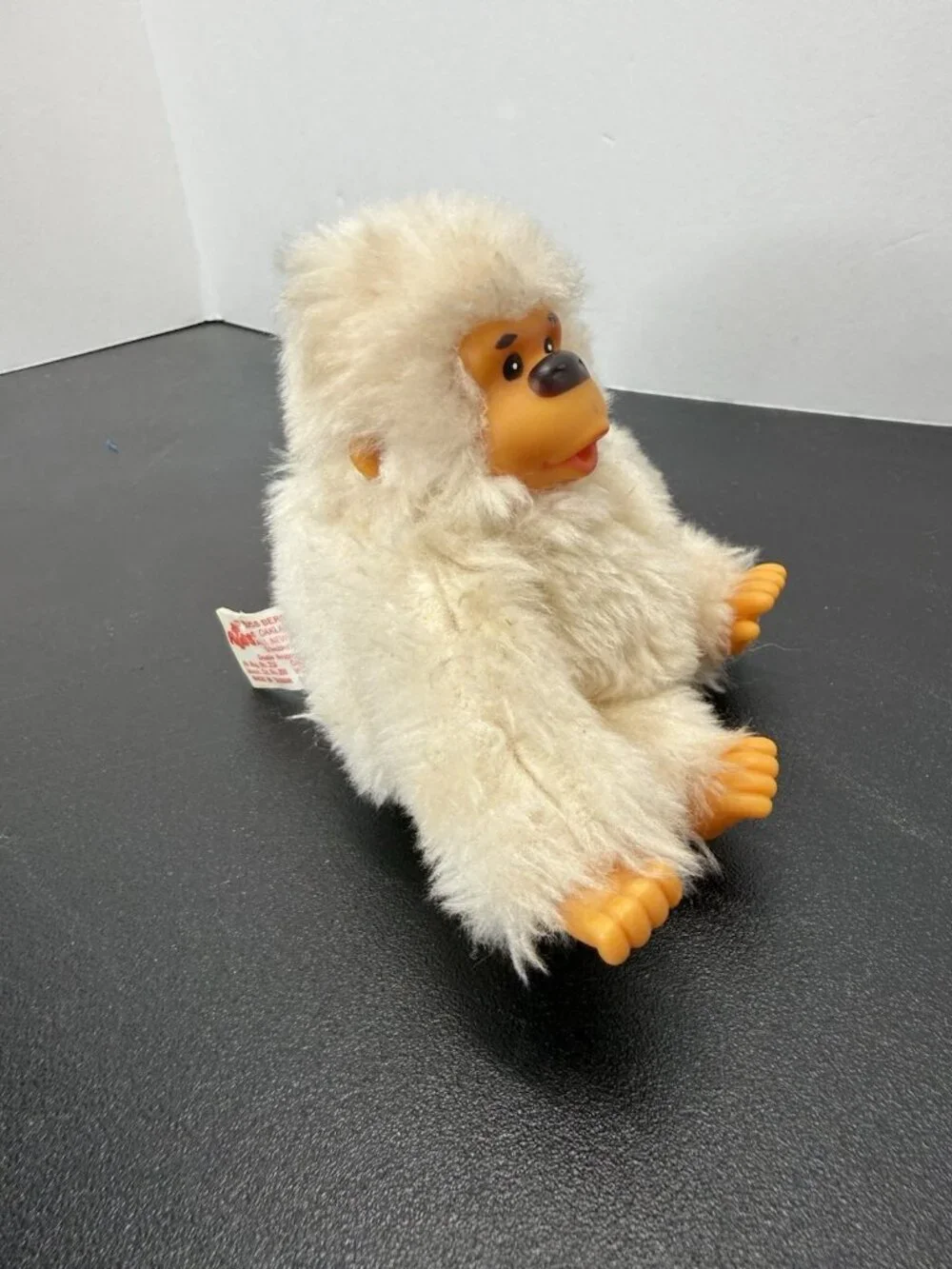 Vintage Russ Baby Gonga Monkey Stuffed Animal White Ivory 6 Inch Plush